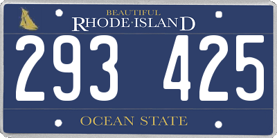 RI license plate 293425