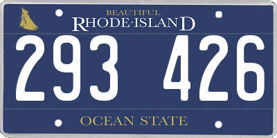 RI license plate 293426