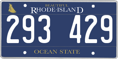 RI license plate 293429