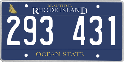 RI license plate 293431