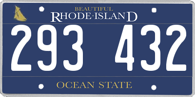 RI license plate 293432