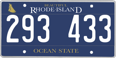 RI license plate 293433