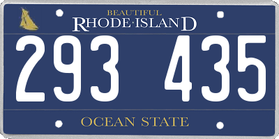 RI license plate 293435