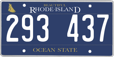 RI license plate 293437