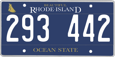 RI license plate 293442