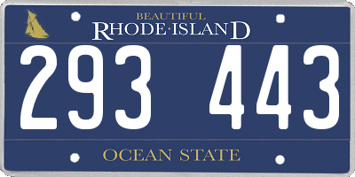 RI license plate 293443