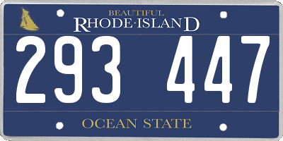 RI license plate 293447