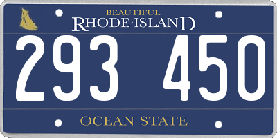 RI license plate 293450