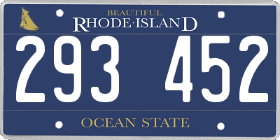 RI license plate 293452