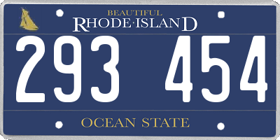 RI license plate 293454