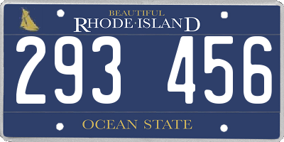 RI license plate 293456