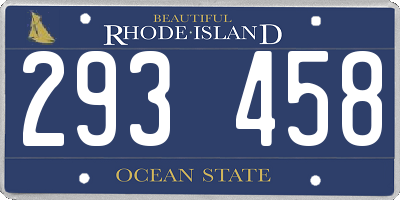 RI license plate 293458