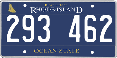 RI license plate 293462