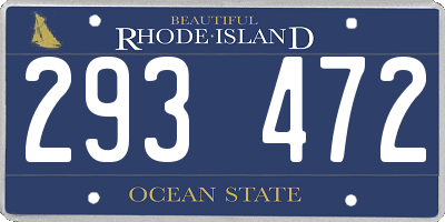 RI license plate 293472