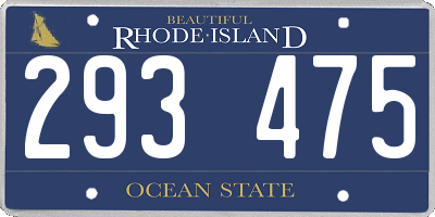 RI license plate 293475