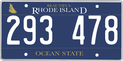 RI license plate 293478