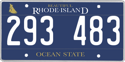 RI license plate 293483