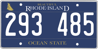 RI license plate 293485