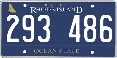 RI license plate 293486