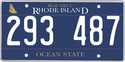 RI license plate 293487