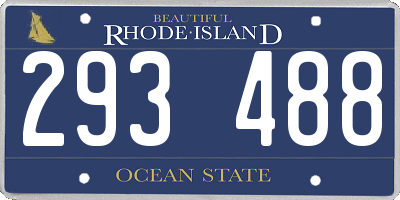 RI license plate 293488