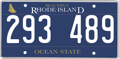 RI license plate 293489