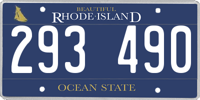 RI license plate 293490