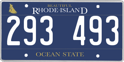 RI license plate 293493