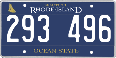 RI license plate 293496