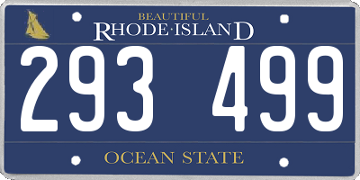 RI license plate 293499