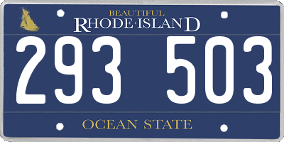 RI license plate 293503