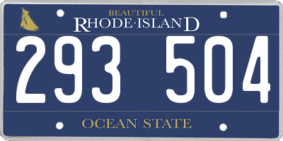 RI license plate 293504
