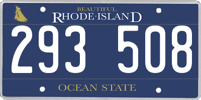 RI license plate 293508