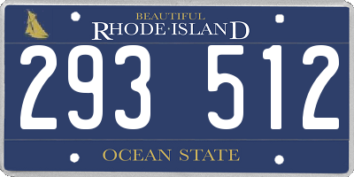 RI license plate 293512