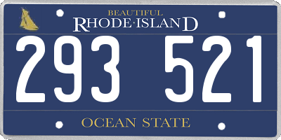 RI license plate 293521