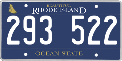 RI license plate 293522