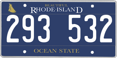 RI license plate 293532