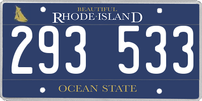RI license plate 293533
