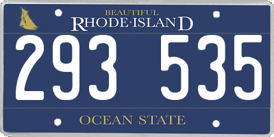 RI license plate 293535