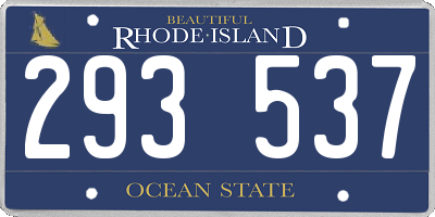 RI license plate 293537