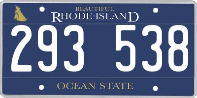 RI license plate 293538