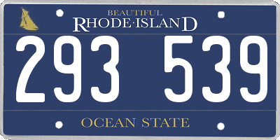 RI license plate 293539