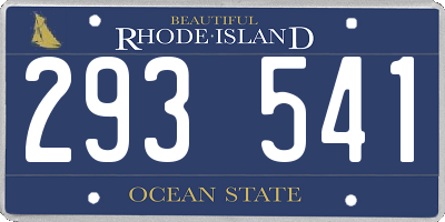 RI license plate 293541