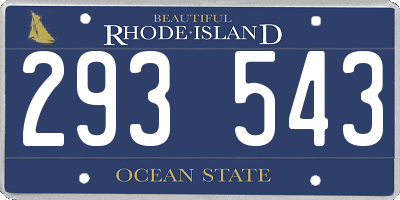 RI license plate 293543