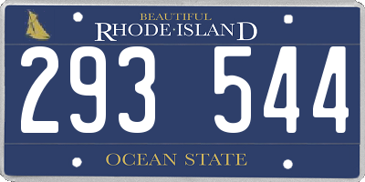 RI license plate 293544