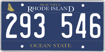 RI license plate 293546