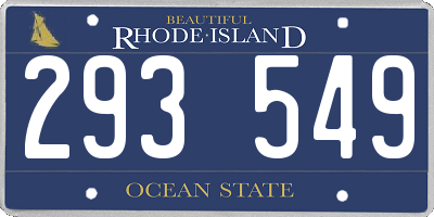 RI license plate 293549