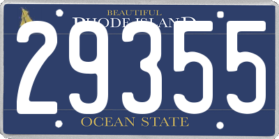 RI license plate 29355