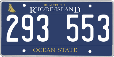 RI license plate 293553