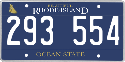 RI license plate 293554